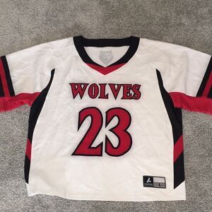 Ridgemont Wolves #23 Syracuse NY Lacrosse LAX Team issue jersey size L wolf
